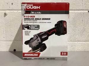 lot 542 image: Hyper Tough 20V Max Brushless 4.5-inch Cordless Angle Grinder with 4.0Ah Lithium-Ion Battery and Charger
