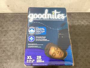 lot 644 image: Goodnites Bedwetting Underwear for Boys, XL (95-140 lbs), 28 Ct