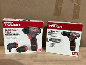 lot 442 image: LOT OF 2 Hyper Tough Cordless Drill