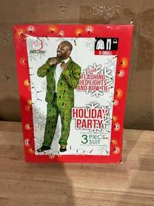 lot 426 image: Dec 25th Mens Holiday Life Of The Party 3-Piece LED Light Up Suit Set  X-Small