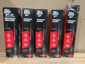 lot 429 image: LOT OF 5 Dirt Devil 3-in-1 Lightweight Corded Stick and Handheld Multi-Surface Vacuum