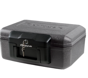 lot 406 image: SentrySafe 1200 Fire-Resistant Box Safe with Key Lock