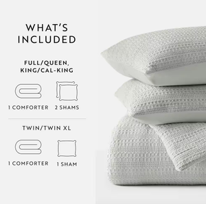 lot 423 image: Waffle Textured 3 Piece All Season Down-Alternative King Comforter Set