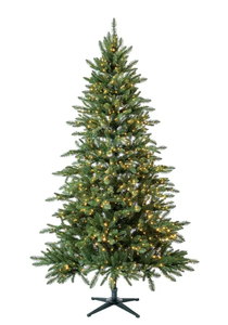 lot 435 image: 7.5 ft Pre-Lit Milford Pine Artificial Christmas Tree with LumaDazzle Color-Changing Twinkle LED Lights, by Holiday Time