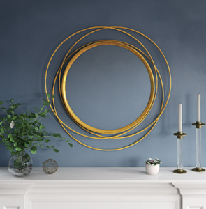 lot 437 image: Aspire Home Accents Mia 32 Round Wall Mirror, Gold