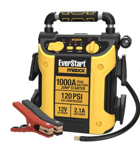 lot 440 image: EverStart Maxx 1000 Peak Amp Jump Starter with Compressor, Pivoting LED Light, DC and USB Port