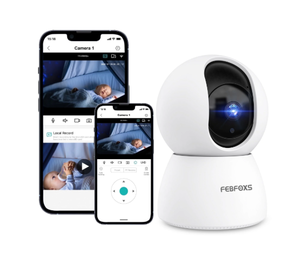 lot 512 image: FEBFOXS 2K Baby Monitor Indoor Security Camera for Home Security