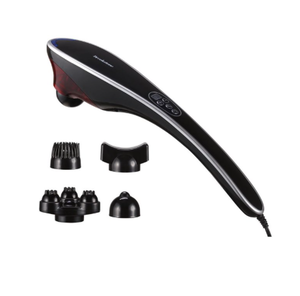 lot 518 image: Brookstone Handheld Multi-Node Percussion Massager, 4 Speeds, 4 Interchangeable Heads