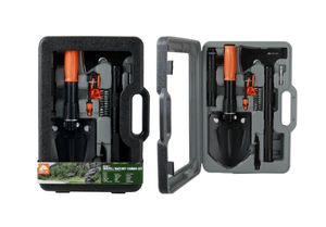 lot 521 image: Ozark Trail 15.35 inch 30-in-1 Survival Kit, Aluminum Handle Folding Shovel with Hard Carrying Case