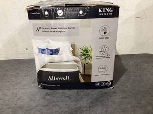 lot 683 image: King Size Allswell 3 Sleep Cool Memory Foam Mattress Topper Infused with Graphite