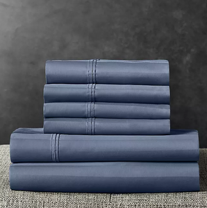 lot 59 image: 6PCS King Size Members Mark 700 Thread Count Striped Egyptian Cotton Hotel Premier Collection Sheet Set