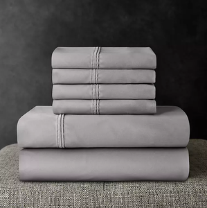 lot 61 image: 6PCS Queen Size Members Mark 700 Thread Count Solid Egyptian Cotton Hotel Premier Collection Sheet Set
