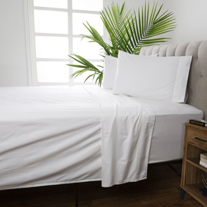 lot 275 image: 4PCS Full Size Better Homes & Gardens Washed Cotton Percale 300 Thread Count Sheet Set