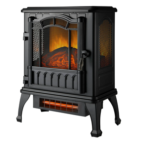 lot 675 image: Mainstays 2-Setting 3D Electric Stove Heater with Life-like Flame