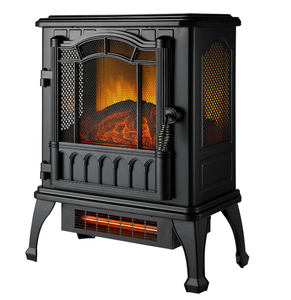 lot 676 image: Mainstays 2-Setting 3D Electric Stove Heater with Life-like Flame