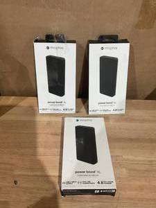 lot 372 image: LOT OF 3 Mophie Power Boost XL (20K)- Black - PowerStation containing Large Internal Battery and Versatile USB-C Port