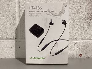lot 602 image: Avantree HT4186 Wireless Headphones Earbuds for TV Watching, Neckband Earphones Set
