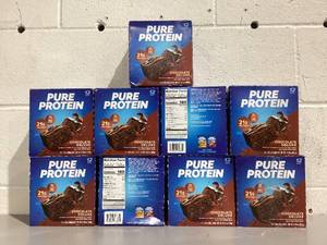 lot 603 image: LOT OF 7 Pure Protein Bar, Chocolate Deluxe, 21g Protein, Gluten Free, 1.76 oz, 12 Ct