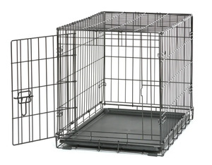 lot 222 image: Vibrant Life Single Door Folding Metal Wire Dog Crate with Divider and Tray