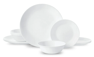 lot 591 image: 12PCS Corelle Winter Frost White, Round Dinnerware Set