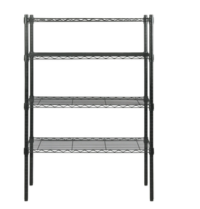 lot 689 image: Hyper Tough 4 Tier Wire Shelf Unit, Black, 1400 lb. Capacity