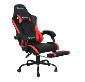 lot 716 image: X Rocker Apex PC Gaming Chair with Massage Function and Footrest
