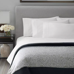 lot 719 image: 4PCS Twin XL Size Members Mark 700 Thread Count Solid Egyptian Cotton Hotel Premier Collection Sheet Set