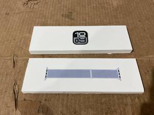 lot 1A image: Apple Watch Series 10 GPS 42mm Silver Aluminum Case with Blue Cloud Sport Loop MWWD3LWA