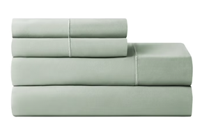 lot 349 image: Full Size Hotel Style 4-Piece 600 Thread Count Green Egyptian Cotton Adult Bed Sheet Set - Deep Pocket