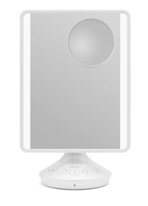 lot 550 image: iHome Mirror with Bluetooth Audio, LED Lighting, Bonus 10x Magnification, Siri & Google Support USB Charging 7 x 9