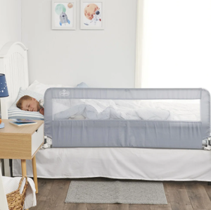 lot 551 image: Regalo Extra Long Hideaway Bedrail, Gray Baby Safety Rail, Safety Bed Rail