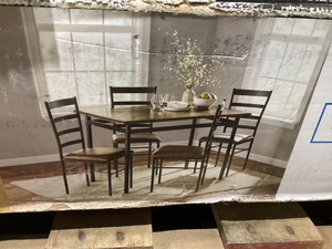 lot 476 image: 5PCS Mainstays Wood & Metal Dining Room Set