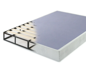 lot 461 image: Twin Size Zinus 7.5 Metal Box Spring with Wood Slats, Mattress Foundation