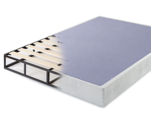 lot 462 image: Queen Size Zinus 7.5 Metal Box Spring with Wood Slats Mattress Foundation