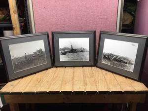 lot 298 image: 3 Framed Black & White Pictures of Agricultural Life
