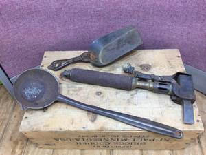 lot 308 image: Vintage Iron Torch - Ladle - Scoop