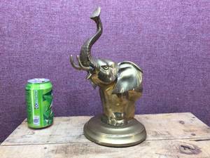 lot 103 image: Vintage Brass Elephant Book End