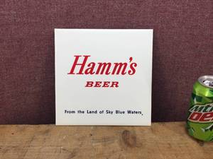 lot 115 image: HAMMS BEER 8 12 x 8 12 Plastic Sign