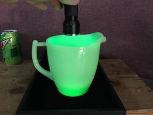 lot 203 image: Vintage Green Jadite Pitcher - Responds to Black Light