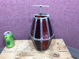 lot 213 image: Vintage Multi-Color Stainglass Light Shade - 10 12