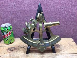 lot 263 image: Brass Sextant Tool with Stand
