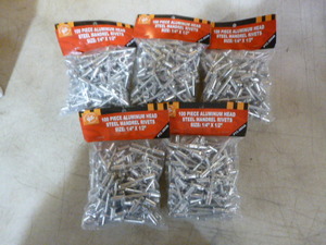 lot 81 image: 5 Bags of PTC Aluminum Head Steel Mandrel Rivets