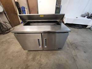 lot 2 image: Berg Commercial Dual-Door Stainless Steel Refrigerated Counter prep station