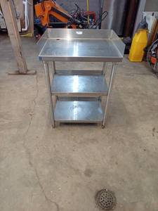 lot 6 image: Stainless Steel Prep Table with 3 Shelves