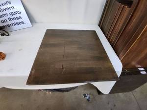 lot 64 image: Solid Wood Dark Table Top - 2 x 2
