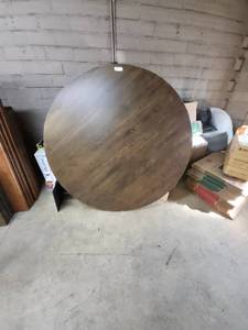 lot 67 image: 5 round solid wood table top