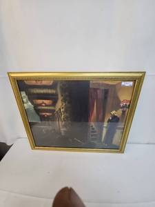 lot 108 image: Vintage Framed Artwork with Gold Frame