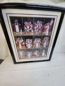 lot 112 image: Framed Artwork of Restaurant Bar Scenes
