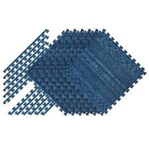 lot 8 image: Norsk Reversible Interlocking Foam Floor Tiles, Blue Bohemian Pattern, 24.8 X 24.8 X .47. 6-Pack (24 sq. ft.)   Customer Returns See Pictures