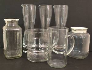 lot 160 image: Unique Glass Pitcher Grouping - Some Vintage